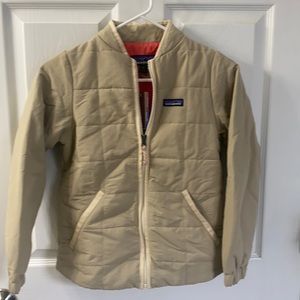 Patagonia girls quilted bomber shacket. Size 10. Khaki.